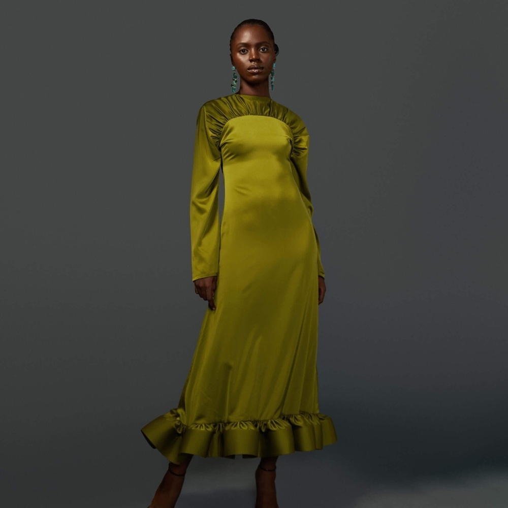 Orire The Emy Long Sleeve Dress in Olive Size 4​​